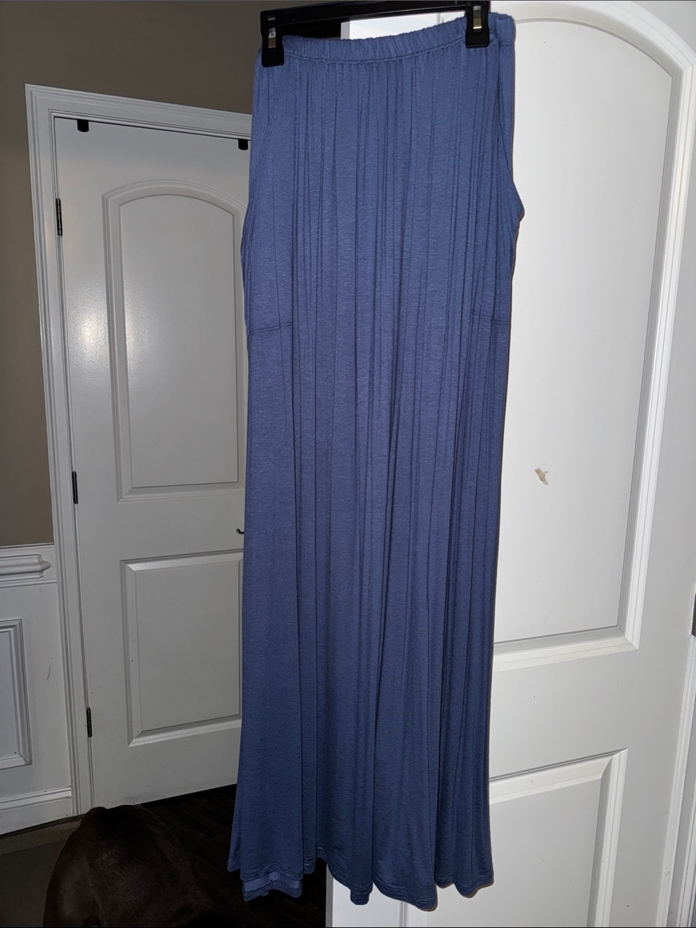 Three Bird Nest Periwinkle Blue Pleated Maxi Skirt